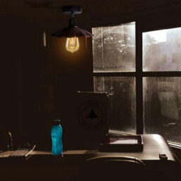 Industrial-Semi Flush Mount Vintage Ceiling Light Industrial Metal 22Cm Umbrella Lampshade Pendant Lighting For Dining Room - thumbnail 3