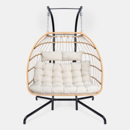 Ohs Double Hanging Egg Chair Folding Swing Seat Hammock Patio Garden Outdoor - thumbnail 6
