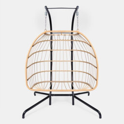 Ohs Double Hanging Egg Chair Folding Swing Seat Hammock Patio Garden Outdoor - thumbnail 7