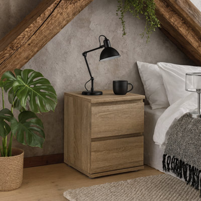 Wyld Haus Copenhagen Natural Oak-Effect 2-Drawer Bedside Table - image 1