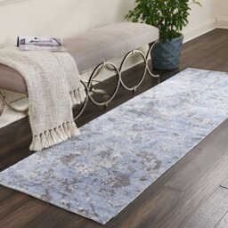 Lucent Sky Luxurious Traditional Easy To Clean Handmade Floral Dining Room Bedroom And Living Room Rug -236Cm X 297Cm - thumbnail 7