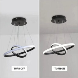 Modern Led Ceiling Light Rings Dinning Chandeliers Black Pedant Lamp Living Room - thumbnail 8