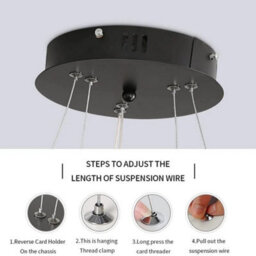 Modern Led Ceiling Light Rings Dinning Chandeliers Black Pedant Lamp Living Room - thumbnail 4