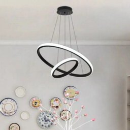 Modern Led Ceiling Light Rings Dinning Chandeliers Black Pedant Lamp Living Room - thumbnail 5