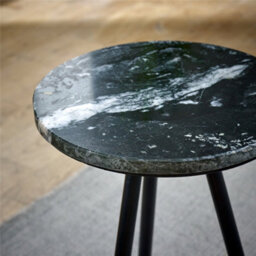 Worcester Ruby Side Table With Black Marble Top & Metal Legs - thumbnail 4