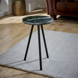 Worcester Ruby Side Table With Black Marble Top & Metal Legs - thumbnail 1