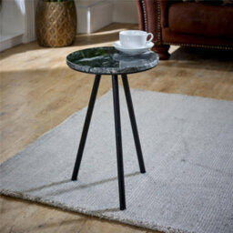 Worcester Ruby Side Table With Black Marble Top & Metal Legs - thumbnail 2