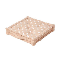Homescapes Cotton Beige Stars Floor Cushion, 50 X 50 Cm