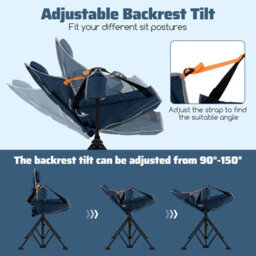 Gainoom Oversized Hammock Camping Chair Foldable Swing Chair Rocking Chair For Adults W/ Cup Holder - thumbnail 5
