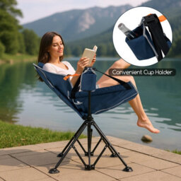 Gainoom Oversized Hammock Camping Chair Foldable Swing Chair Rocking Chair For Adults W/ Cup Holder - thumbnail 6
