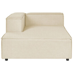 Beliani Modular Corner Sofa 3 Seater Aprica Faux Linen Beige Right Hand - thumbnail 6