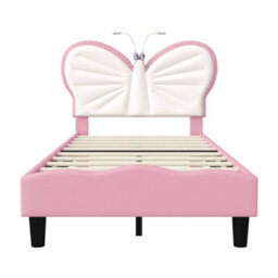 3Ft Kids Bed 90X190 With Built-In Light, Bed Frame With Soft Padded Headboard, Sturdy Slatted Base, Single Bed For Teenagers - thumbnail 7