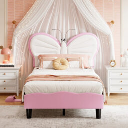 3Ft Kids Bed 90X190 With Built-In Light, Bed Frame With Soft Padded Headboard, Sturdy Slatted Base, Single Bed For Teenagers - thumbnail 4