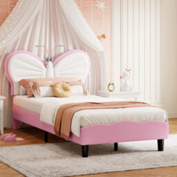 3Ft Kids Bed 90X190 With Built-In Light, Bed Frame With Soft Padded Headboard, Sturdy Slatted Base, Single Bed For Teenagers - thumbnail 3