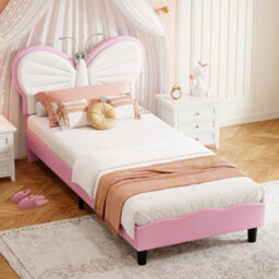 3Ft Kids Bed 90X190 With Built-In Light, Bed Frame With Soft Padded Headboard, Sturdy Slatted Base, Single Bed For Teenagers - thumbnail 2