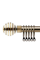 16-19mm Geneva Extendable  Metal Curtain Pole Set Brass 120-210Cm