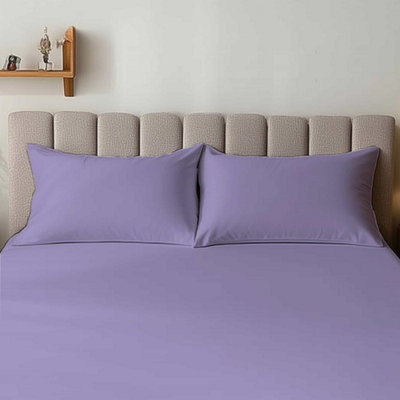 Microfibre Soft Touch Plain Dyed Housewife Pillowcase Pair Lilac - image 1
