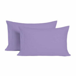 Microfibre Soft Touch Plain Dyed Housewife Pillowcase Pair Lilac - thumbnail 2