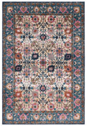 Traditional Pink Persian Bordered Floral Easy To Clean Rug For Dining Room-195Cm X 290Cm - thumbnail 2