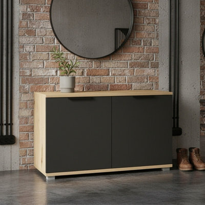 Clif St 100 Modular Hallway Storage Cabinet Space Saving Entrance System In Artisan Oak And Anthracite - image 1