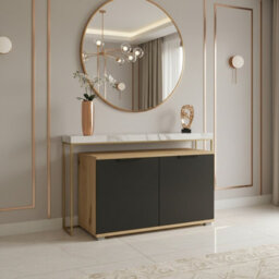 Clif St 100 Modular Hallway Storage Cabinet Space Saving Entrance System In Artisan Oak And Anthracite - thumbnail 2