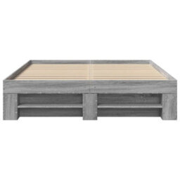 Berkfield Bed Frame Without Mattress Grey Sonoma 140X190 Cm Engineered Wood - thumbnail 5