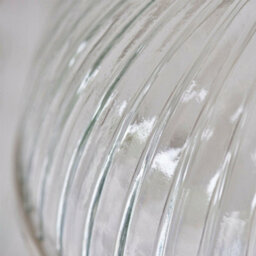 Hanging Ceiling Pendant Light Nickel & Ribbed Glass Dome Bowl Lamp Shade Holder - thumbnail 5