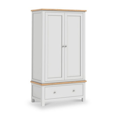 Farro Xl Grey Double Wardrobe With Drawer - By Roseland Furniture - image 1