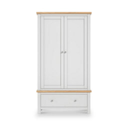 Farro Xl Grey Double Wardrobe With Drawer - By Roseland Furniture - thumbnail 3