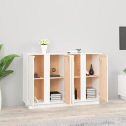 Berkfield Sideboard White 120X35X80 Cm Solid Wood Pine - thumbnail 3