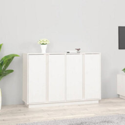 Berkfield Sideboard White 120X35X80 Cm Solid Wood Pine - thumbnail 1