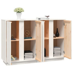 Berkfield Sideboard White 120X35X80 Cm Solid Wood Pine - thumbnail 5