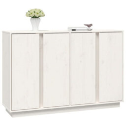 Berkfield Sideboard White 120X35X80 Cm Solid Wood Pine - thumbnail 4