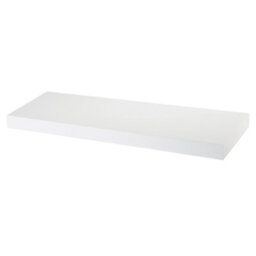 GoodHome Cusko Satin White Rectangular Floating Shelf (L)80Cm X (D)23.5Cm