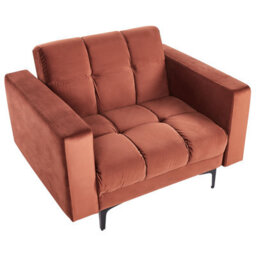Beliani Armchair Alnes Velvet Light Red - thumbnail 6