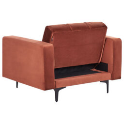 Beliani Armchair Alnes Velvet Light Red - thumbnail 7