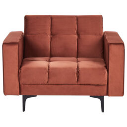 Beliani Armchair Alnes Velvet Light Red - thumbnail 5