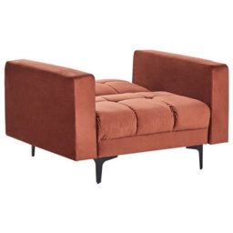 Beliani Armchair Alnes Velvet Light Red - thumbnail 4
