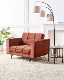Beliani Armchair Alnes Velvet Light Red - thumbnail 2