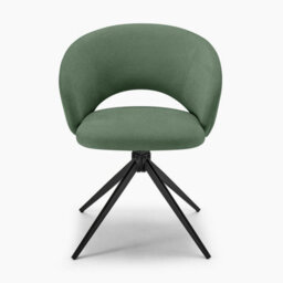 Furniturebox Uk 2X Anika Green Fabric Swivel Dining Chairs - thumbnail 8