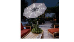 PureLifestyleWonders Solar Led Garden Parasol - Heather Grey - thumbnail 4