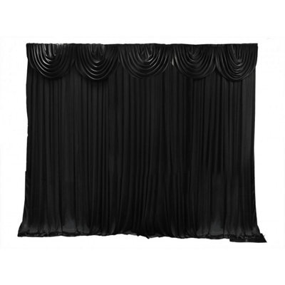 Neel Blue 4X4 M Ice Silk Backdrop Curtain Photography Scenery For Christmas Events Decor, Black - image 1