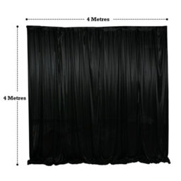 Neel Blue 4X4 M Ice Silk Backdrop Curtain Photography Scenery For Christmas Events Decor, Black - thumbnail 2