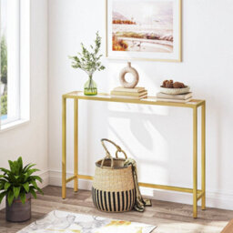 Console Table Tempered Glass Sofa Table Hallway Table Modern Display Table - thumbnail 3