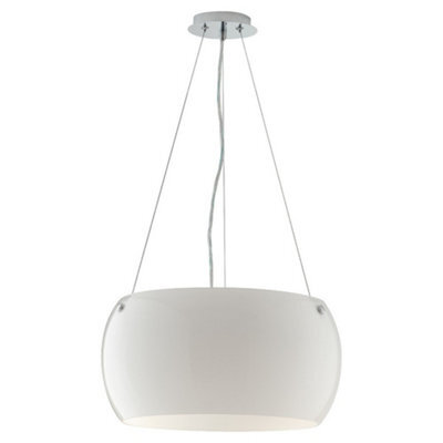 Luminosa Lighting Luminosa Equatore 3 Light Cylindrical Pendant Ceiling Light White 40X20Cm