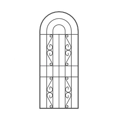 Black Arched Steel Trellis (W)60Cm X (H)150Cm