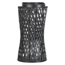 Beliani Boho Bamboo Candle Lantern Black 38 Cm With Glass Candle Holder For Indoor Ambience - thumbnail 1