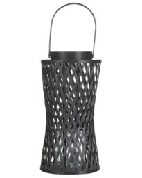 Beliani Boho Bamboo Candle Lantern Black 38 Cm With Glass Candle Holder For Indoor Ambience - thumbnail 3