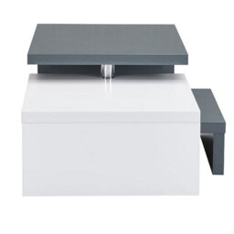 Furniture in Fashion Design Rotating High Gloss Coffee Table In Grey And White - thumbnail 8