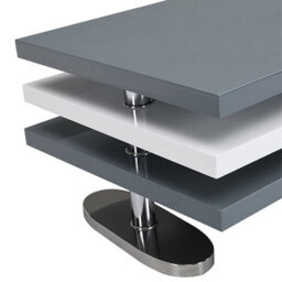 Furniture in Fashion Design Rotating High Gloss Coffee Table In Grey And White - thumbnail 9